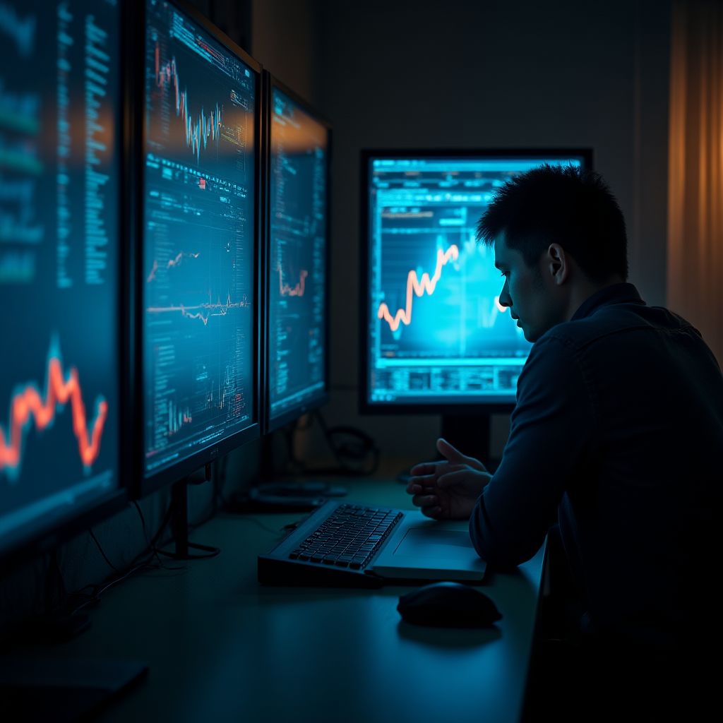 Persona tomando decisiones emocionales de inversión